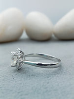 Load image into Gallery viewer, 1.8 ct White Heart Cut Lab Grown Halo 14k White Gold Ring