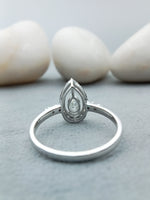 Load image into Gallery viewer, 14 kt white gold pear diamond ring