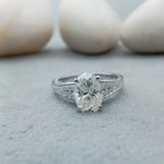 Load image into Gallery viewer, 14k White Gold Lab Grown Oval Shape Diamond Engagement Ring