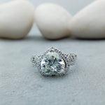 Load image into Gallery viewer, Heart Shaped Diamond Halo Engagement Wedding Ring