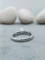 Load image into Gallery viewer, 5 Stone Round Cut Eco Friendly Diamond White Gold Engagement Ring