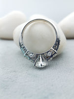 Load image into Gallery viewer, 5 Stone Round Cut Eco Friendly Diamond White Gold Engagement Ring