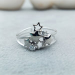 Load image into Gallery viewer, 14k White Gold Star Engagement Ring