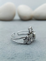 Load image into Gallery viewer, 14k White Gold Star Engagement Ring