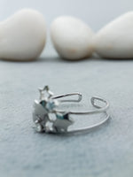 Load image into Gallery viewer, 14k White Gold Star Engagement Ring