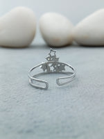 Load image into Gallery viewer, 14k White Gold Star Engagement Ring