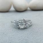 Load image into Gallery viewer, Three Stone Split Shank Diamond Engagement Ring