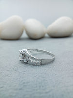 Load image into Gallery viewer, Three Stone Split Shank Diamond Engagement Ring