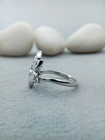 Load image into Gallery viewer, 14 kt white gold lab engaggement ring