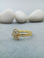 Load image into Gallery viewer, 14 kt Yellow Gold 3 Stone Diamond Ring