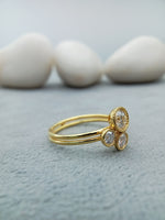 Load image into Gallery viewer, 14 kt Yellow Gold 3 Stone Diamond Ring