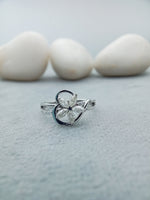 Load image into Gallery viewer, Graceful Lab Grown Diamond Flower Ring 18K White Gold