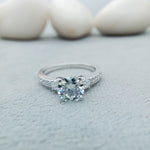 Load image into Gallery viewer, 3 Stone Round Cut Diamond Engagement Ring