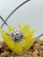 Load image into Gallery viewer, Diamond Studded Sunflower Cluster Ring