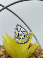 Load image into Gallery viewer, 925 Sterling Silver Flame Teardrop Solitaire Ring