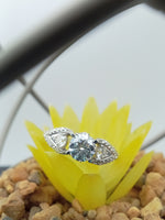 Load image into Gallery viewer, 14k White Gold Art Deco Diamond Engagement Ring