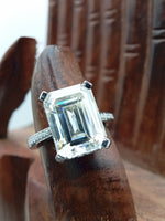 Load image into Gallery viewer, 5.50 ct Emerald Cut Lab Grown Engagement Ring