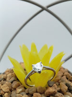 Load image into Gallery viewer, 925 Sterling Silver Heart Simulated Diamond Solitaire Engagement Ring