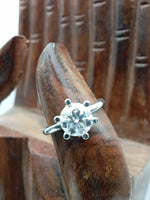 Load image into Gallery viewer, 1.28 carat round diamond engagement ring in white gold