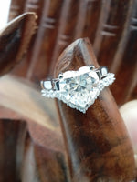 Load image into Gallery viewer, 1.7 ct Heart Lab Grown Diamond Bridal Set Ring