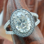 Load image into Gallery viewer, 2.60 ct Oval Cut Lab Created Diamond Engagement Ring