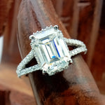 Load image into Gallery viewer, 10x7 mm Emerald Cut Lab Diamond Ring