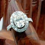 Load image into Gallery viewer, 2 ct Oval Cut Lab Grown Halo Engagement Ring