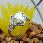 Load image into Gallery viewer, Heart Shaped Diamond Halo Engagement Wedding Ring