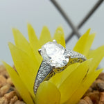 Load image into Gallery viewer, 14k White Gold Lab Grown Oval Shape Diamond Engagement Ring