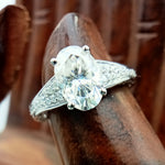 Load image into Gallery viewer, 14k White Gold Lab Grown Oval Shape Diamond Engagement Ring