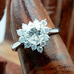Load image into Gallery viewer, 1.8 ct White Heart Cut Lab Grown Halo 14k White Gold Ring