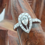 Load image into Gallery viewer, 14 kt white gold pear diamond ring