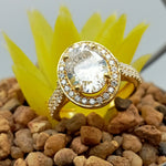 Load image into Gallery viewer, 14k Yellow Gold Oval Lab Grown Diamond Halo Engagement Ring