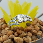 Load image into Gallery viewer, Three Stone Split Shank Diamond Engagement Ring