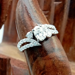 Load image into Gallery viewer, Three Stone Split Shank Diamond Engagement Ring
