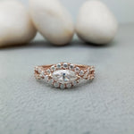 Load image into Gallery viewer, East West Marquise Cut Lab Grown Diamond Engagement Ring