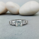 Load image into Gallery viewer, 3.50 Carats Princess Cut Lab Grown Earth Mined Diamond 5 Stone Engagement Ring