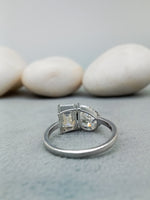 Load image into Gallery viewer, 5ct Two-Stone Lab Grown Ring, 3ct EmeraldCut and 2ct Pear Cut Two Stone Ring