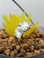 Load image into Gallery viewer, 5ct Two-Stone Lab Grown Ring, 3ct EmeraldCut and 2ct Pear Cut Two Stone Ring