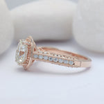 Load image into Gallery viewer, Oval Shape Diamond Halo Solid Gold Vintage Wedding Engagement Ring