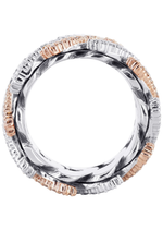 Load image into Gallery viewer, 14k Rose and White Gold Diamond Cuban Link Ring