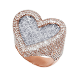 Load image into Gallery viewer, Heart Baguette 6CT Diamond Ring 10k Rose/White Gold Adult