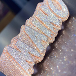 Load image into Gallery viewer, 6.0 ct Simulated Diamond Mens Three Finger Custom Word Ring Silver Free Stud