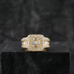 Load image into Gallery viewer, 9ct Yellow Gold Baguette Diamond Square Ring