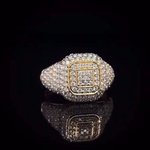 Load image into Gallery viewer, CHENG'S 18K Gold CLUSTER ICED OUT Lab Simulated Diamond Band MICROPAVE Mens Ring