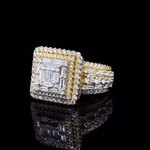 Load image into Gallery viewer, 14 kt Yellow Gold Iced Out Hip Hop Ring