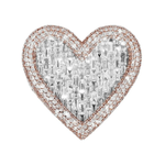 Load image into Gallery viewer, Heart Baguette 6CT Diamond Ring 10k Rose/White Gold Adult