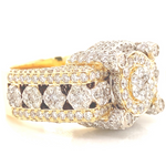 Load image into Gallery viewer, 14k Gold Castle Style Diamond Men's Ring