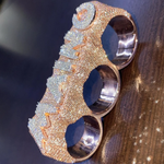 Load image into Gallery viewer, 6.0 ct Simulated Diamond Mens Three Finger Custom Word Ring Silver Free Stud