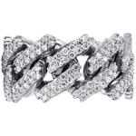 Load image into Gallery viewer, 14k White Gold Diamond Cuban Link Ring
